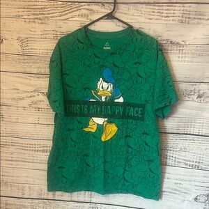 Mens green Disney Donald Duck shirt size large